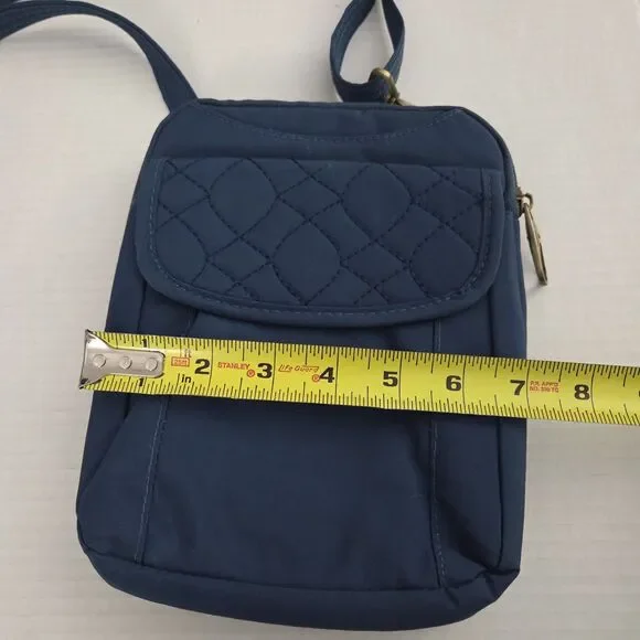 Travelon Anti-Theft RFID Passport Crossbody Bag Navy Blue Handbag Purse - Picture 12 of 13